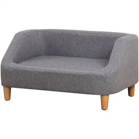 PawHut Canapé Chien Lit Pour Chien Design Scandinave Déhoussable Dim. 75L X 55l X 39H Cm Pieds Bois Tissu Polyester Gris - Gris 1 PawHut Canapé Chien Lit Pour Chien Design Scandinave Déhoussable Dim. 75L X 55l X 39H Cm Pieds Bois Tissu Polyester Gris - Gris